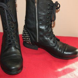 Black leather -studded back -STEVE MADDEN